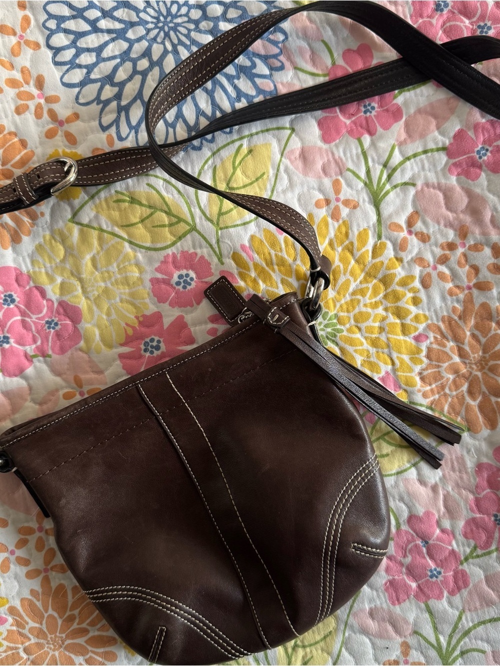 Coach brown leather crossbody vintage